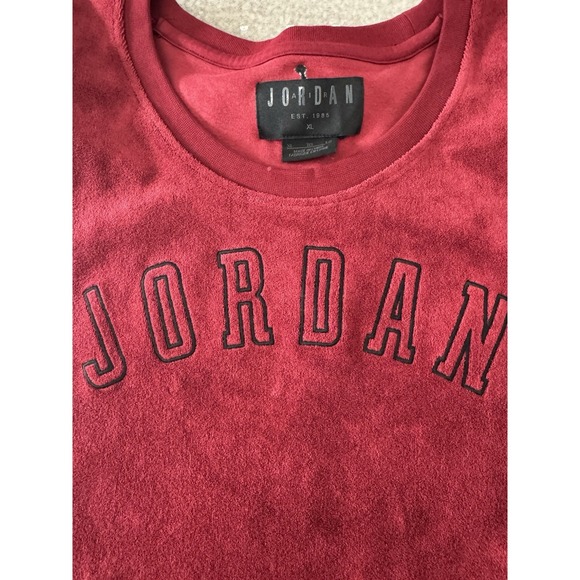 Rare Vintage Jumpman Jordan Red Velour Jersey Size XL - Picture 3 of 4